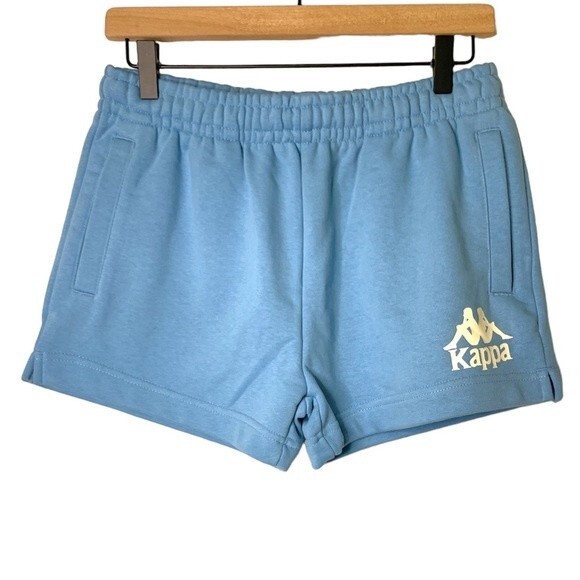 NWT KAPPA BLUE DUSK WITH WHITE LOGO WOMAN SHORTS. SIZE MEDIUM - Picture 1 of 9